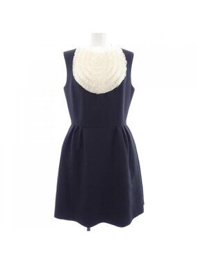 cobalt blue day dress DIOR Size 34 Dress Fantaisie Cotton Navy/White main image 1